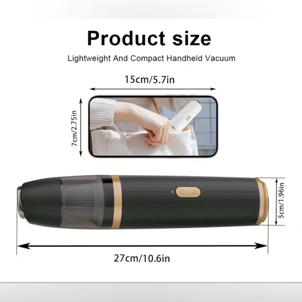 Cordless Handheld Vacuum Cleaner in White and Gold - Picture 2 of 7